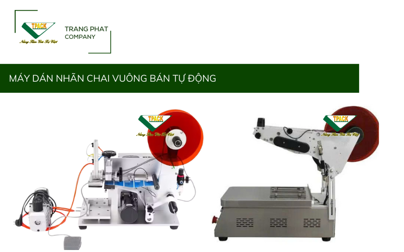 máy dán nhãn decal chai vuông bán tự động