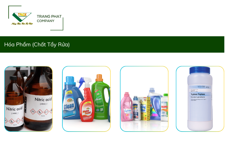 ỨNG DỤNG MÁY DÁN NHÃN DECAL TRONG NGÀNH HÓA CHẤT TẨY RỬA