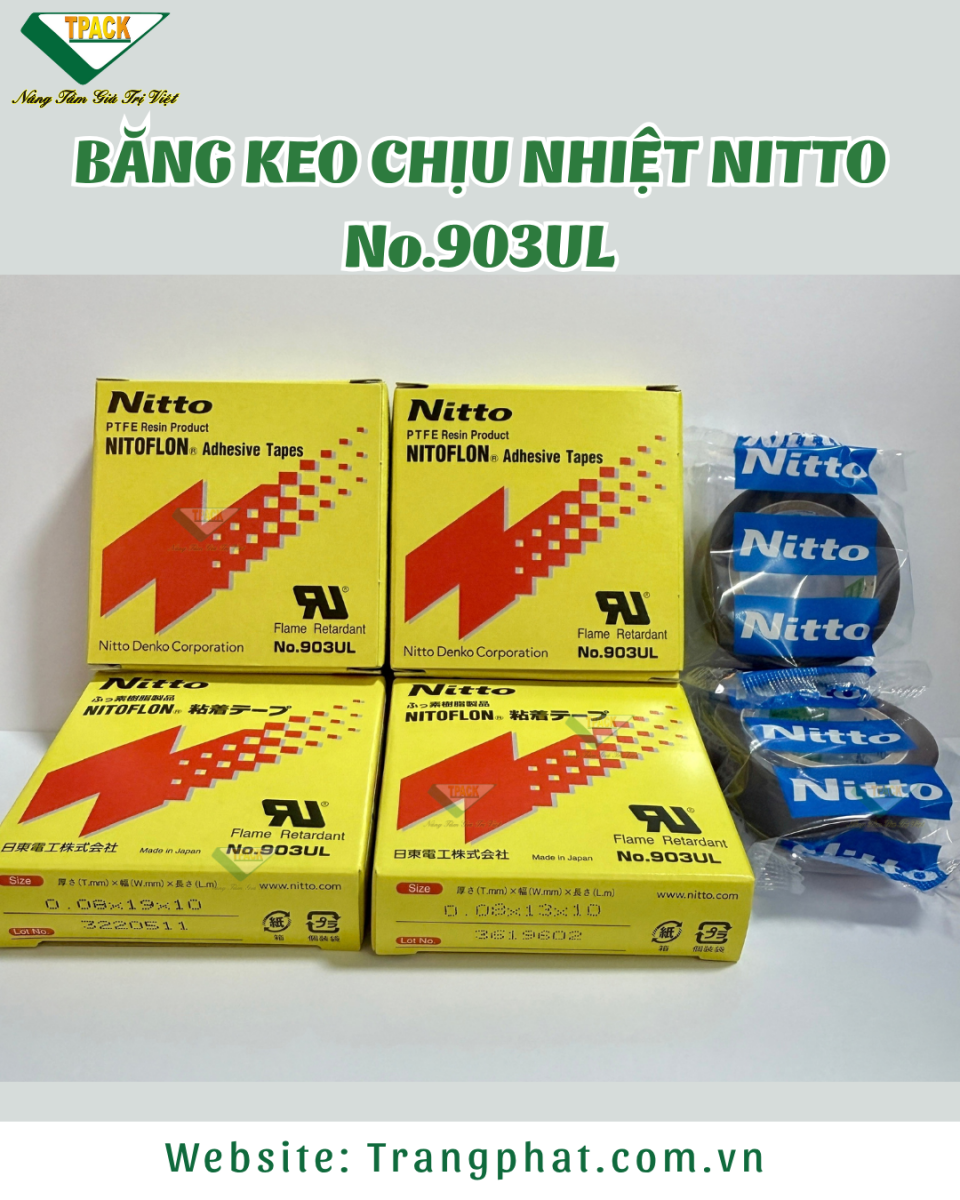 Băng Keo Chịu Nhiệt Nitto No.903UL Chống Cháy Chuẩn UL-510