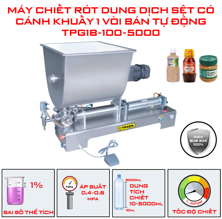 MÁY CHIẾT RÓT DUNG DỊCH SỆT CÓ CÁNH TRỘNG BÁN TỰ ĐỘNG