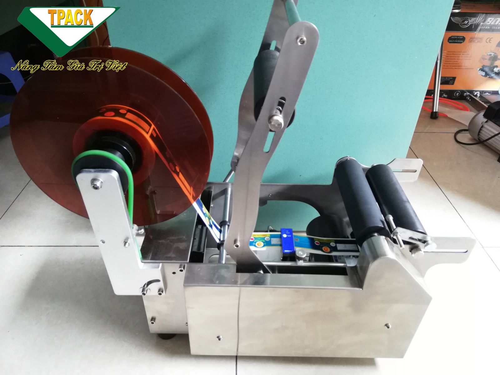 MÁY DÁN TEM NHÃN DECAL CHAI TRÒN BÁN TỰ ĐỘNG TPMT-50